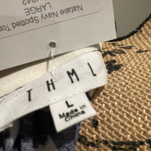 Navy Spotted Blouse by THML - Picture 9 of 12